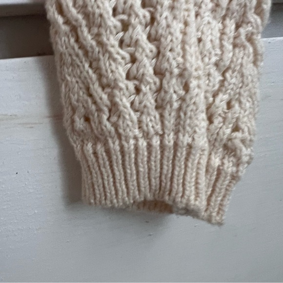 BOZ Crochet Knit Top Cream Open Knit Boho Sweater Canada - Picture 5 of 8